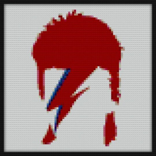 David Bowie Lightning Bricks Art | Compatible with LEGO-style bricks | Pixel Brick Art