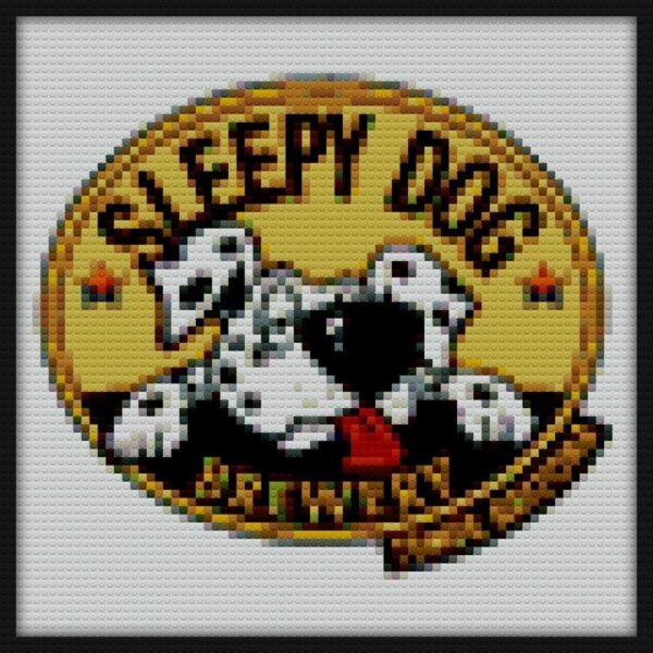 Dog Brewery Logo Bricks Art