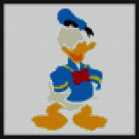 Donald Duck Bricks Art | Compatible with LEGO-style bricks | Pixel Brick Art