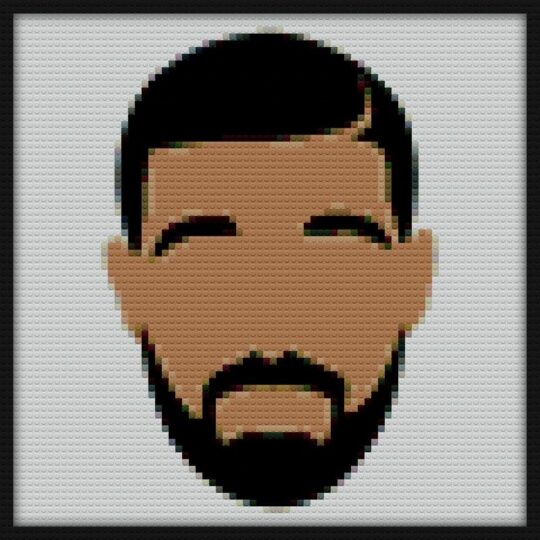 Drake Bricks Art | Compatible with LEGO-style bricks | Pixel Brick Art