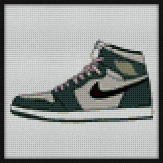 Dutch Green Jordan 1 s Bricks Art | Compatible with LEGO-style bricks | Pixel Brick Art