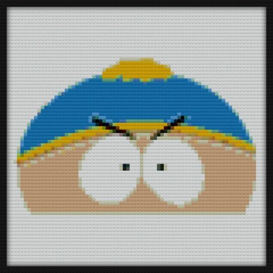 Eric Cartman Peeker Bricks Art | Compatible with LEGO-style bricks | Pixel Brick Art