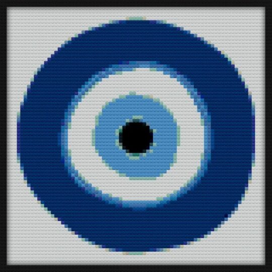 evil eye Bricks Art | Compatible with LEGO-style bricks | Pixel Brick Art