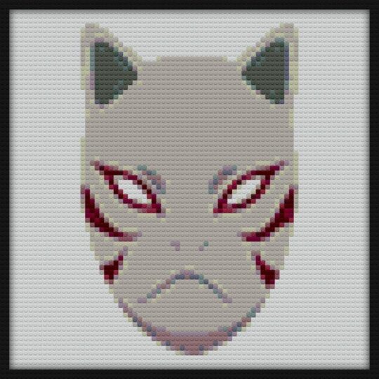 FOX MASK Bricks Art | Compatible with LEGO-style bricks | Pixel Brick Art