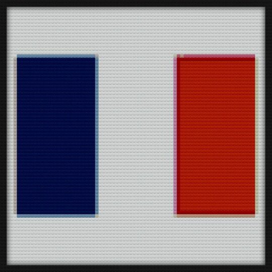 French Flag France T Shirt Bricks Art | Compatible with LEGO-style bricks | Pixel Brick Art