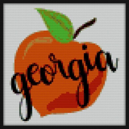 Georgia Peach Bricks Art | Compatible with LEGO-style bricks | Pixel Brick Art