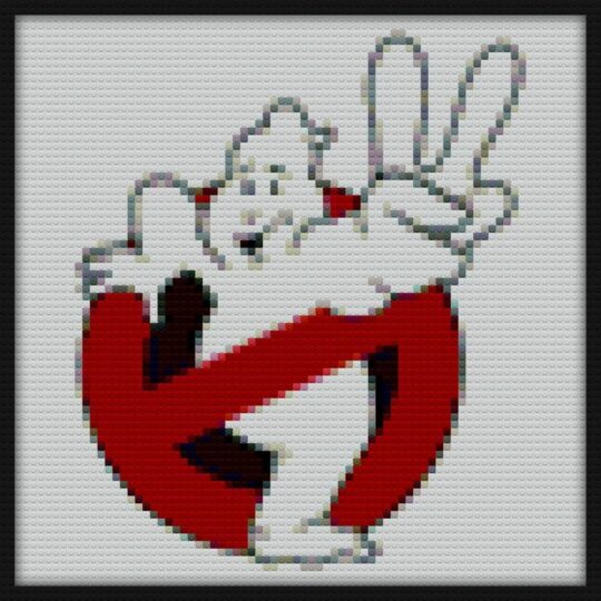 Ghostbusters Peace Sign Bricks Art | Compatible with LEGO-style bricks | Pixel Brick Art