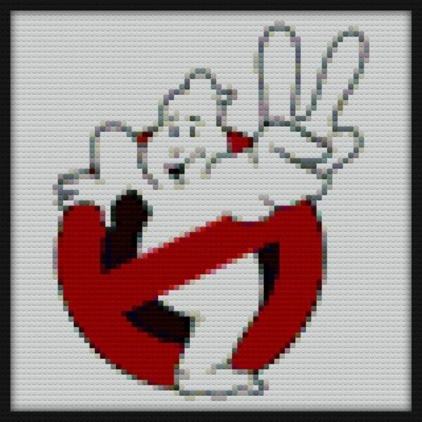 Ghostbusters Peace Sign diy bricks art
