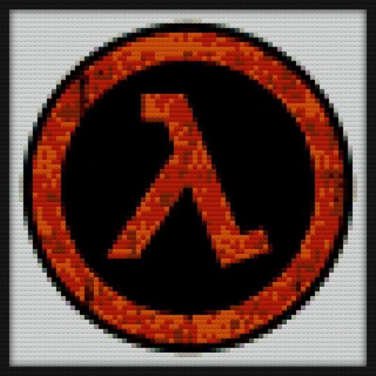 Half Life Lambda Symbol Bricks Art | Compatible with LEGO-style bricks | Pixel Brick Art