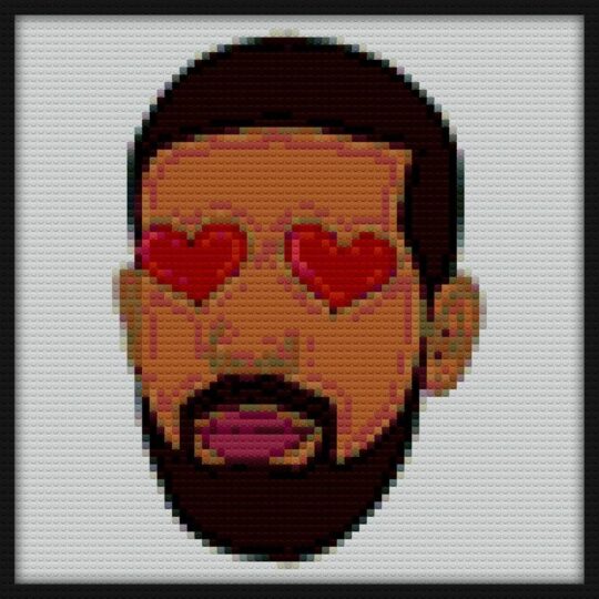 Heart Eye Drake Bricks Art | Compatible with LEGO-style bricks | Pixel Brick Art