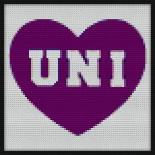 Heart Northern Iowa Bricks Art | Compatible with LEGO-style bricks | Pixel Brick Art