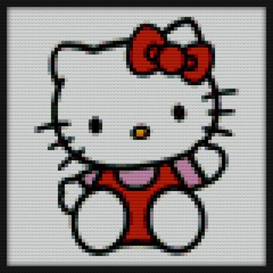 Hello Kitty Bricks Art | Compatible with LEGO-style bricks | Pixel Brick Art