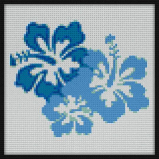 hibiscus Bricks Art | Compatible with LEGO-style bricks | Pixel Brick Art