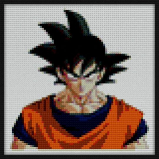 His goku Bricks Art | Compatible with LEGO-style bricks | Pixel Brick Art