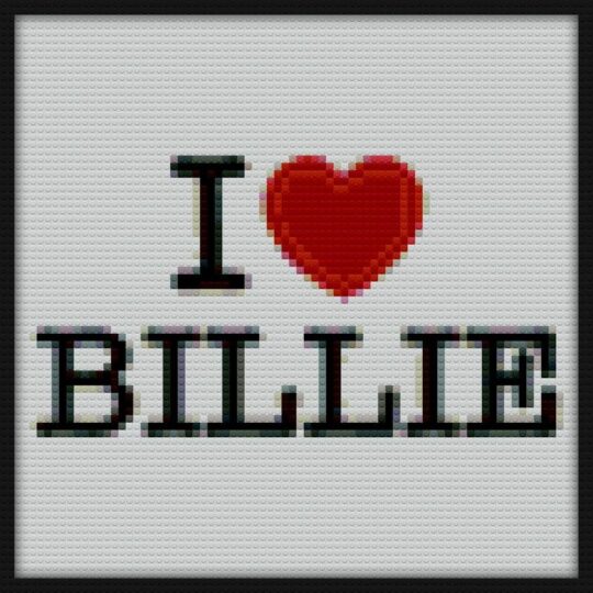 I Love Billie Bricks Art | Compatible with LEGO-style bricks | Pixel Brick Art