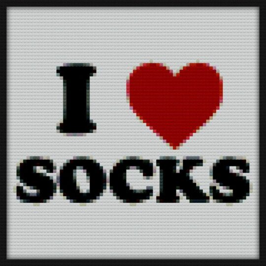 i love socks Bricks Art | Compatible with LEGO-style bricks | Pixel Brick Art