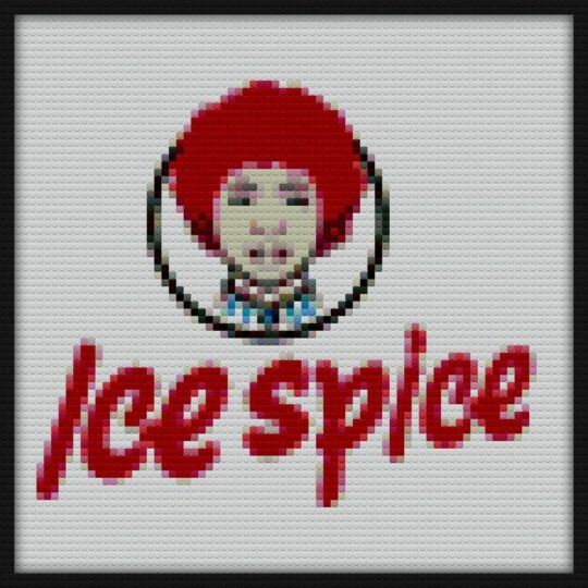 Ice Spice in Wendy s logo Bricks Art | Compatible with LEGO-style bricks | Pixel Brick Art