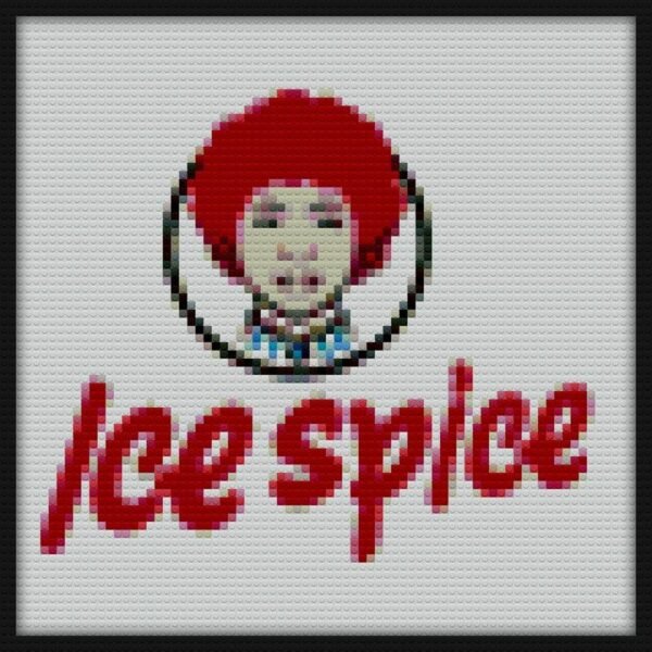 Ice Spice in Wendy s logo Bricks Art