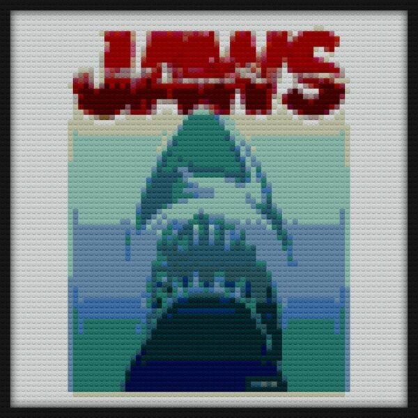 JAWS GREAT WHITE DANGEROUS SHARK color Bricks Art