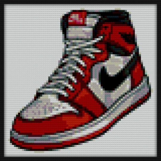 JORDAN 1 HIGH OG CHICAGO Bricks Art | Compatible with LEGO-style bricks | Pixel Brick Art