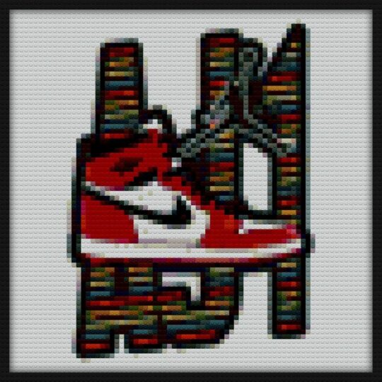 Jordan 1 Sneaker Bricks Art | Compatible with LEGO-style bricks | Pixel Brick Art