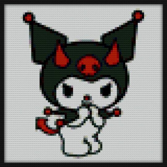 Kuromi Devil Bricks Art | Compatible with LEGO-style bricks | Pixel Brick Art