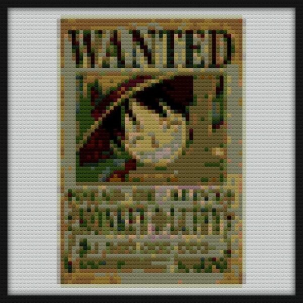 Luffy Bounty Wanted Poster Bricks Art