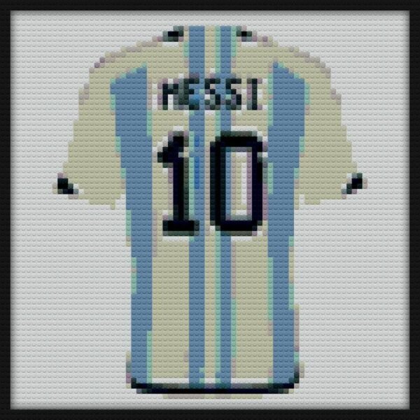 Messi Argentina Jersey Bricks Art