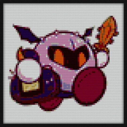 Meta Knight Bricks Art | Compatible with LEGO-style bricks | Pixel Brick Art