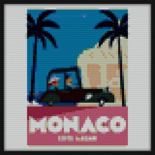 Monaco Travel poster Bricks Art | Compatible with LEGO-style bricks | Pixel Brick Art