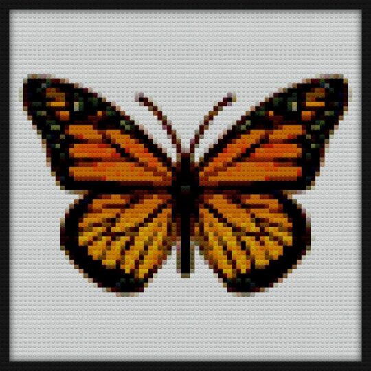 Monarch Butterfly Bricks Art | Compatible with LEGO-style bricks | Pixel Brick Art