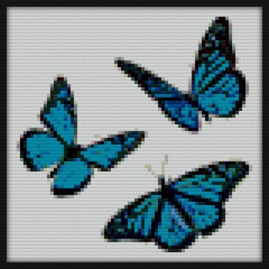 monarch butterfly sticker pack blue Bricks Art | Compatible with LEGO-style bricks | Pixel Brick Art