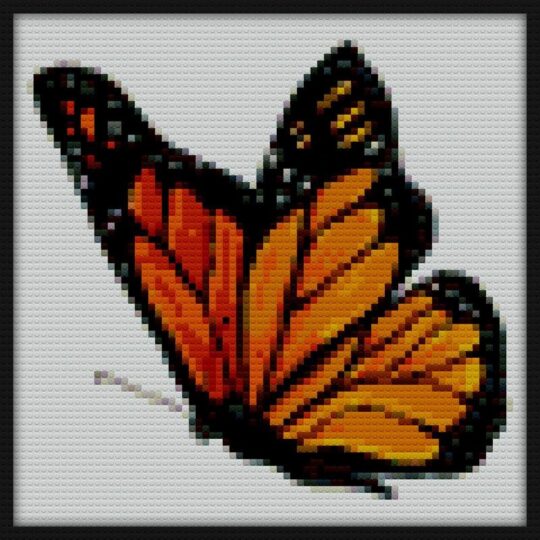 Monarch Landing Bricks Art | Compatible with LEGO-style bricks | Pixel Brick Art