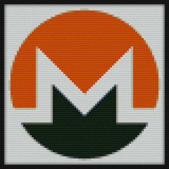 Monero XMR Crypto Currency Icon Bricks Art | Compatible with LEGO-style bricks | Pixel Brick Art