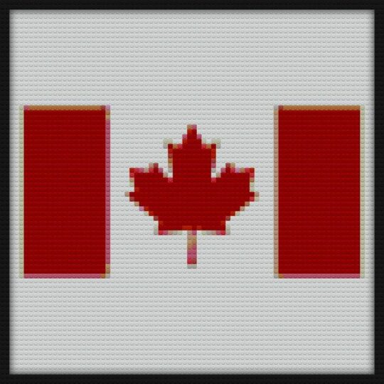 Official Flag of Canada Bricks Art | Compatible with LEGO-style bricks | Pixel Brick Art