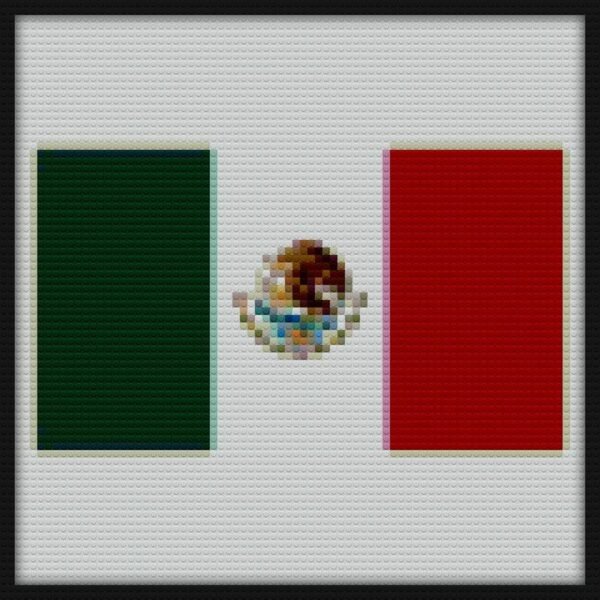Official Flag of Mexico mosaic art