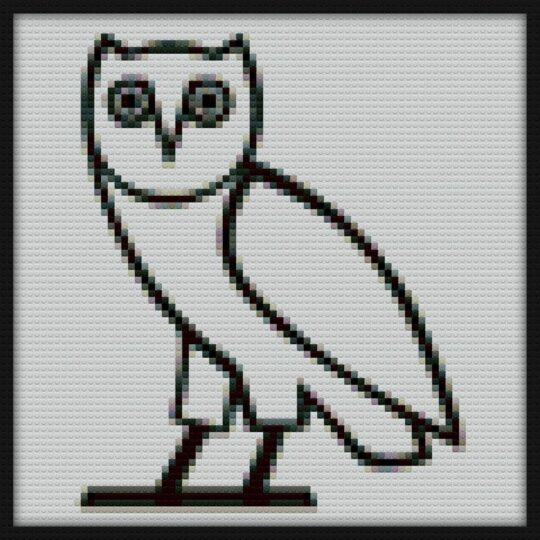 Owl Bird OwO Animal Simple Poster Bricks Art | Compatible with LEGO-style bricks | Pixel Brick Art