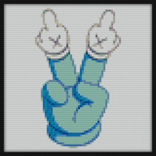 Peace Out Bricks Art | Compatible with LEGO-style bricks | Pixel Brick Art