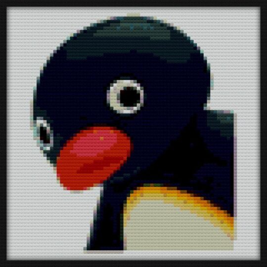 Pingu Peeker Bricks Art | Compatible with LEGO-style bricks | Pixel Brick Art