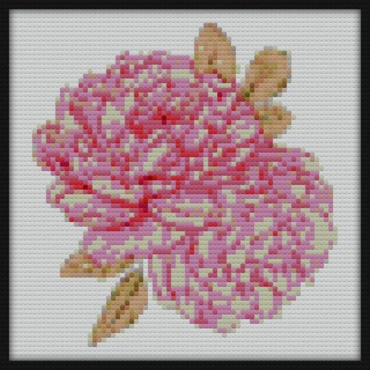 Pink Peonies Bricks Art | Compatible with LEGO-style bricks | Pixel Brick Art