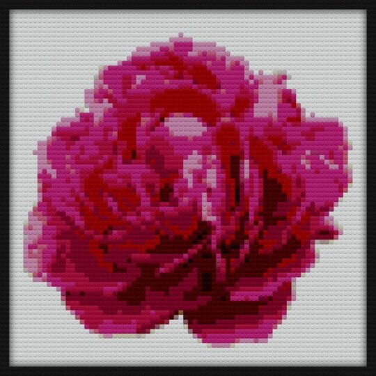 Pink peony Bricks Art | Compatible with LEGO-style bricks | Pixel Brick Art