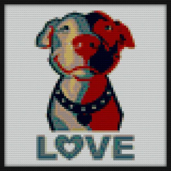 Pitbull LOVE Bricks Art