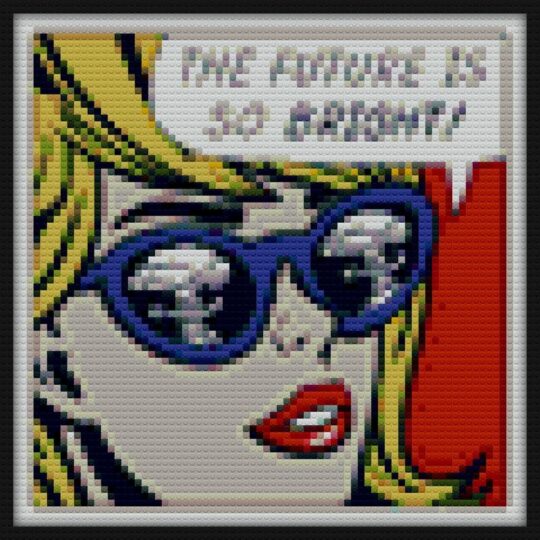 Pop Optimistic Girl Bricks Art | Compatible with LEGO-style bricks | Pixel Brick Art