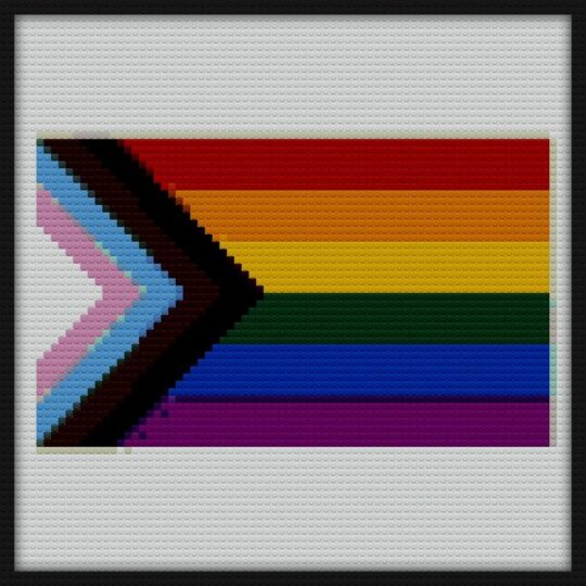 Progress Pride Flag Bricks Art | Compatible with LEGO-style bricks | Pixel Brick Art