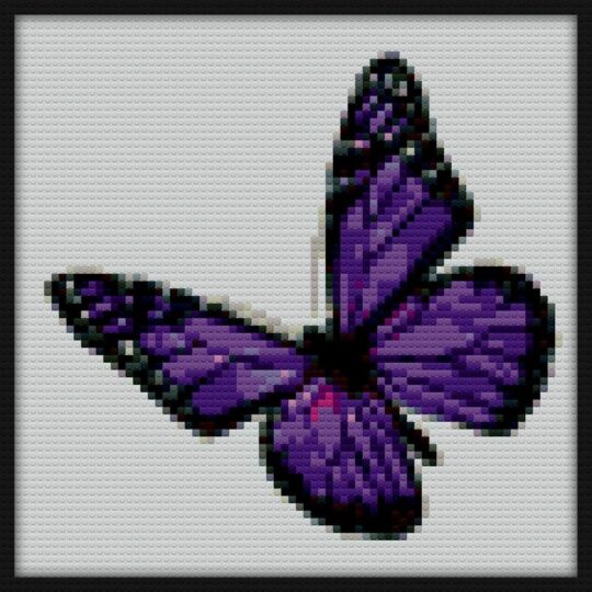 Purple butterfly Bricks Art | Compatible with LEGO-style bricks | Pixel Brick Art