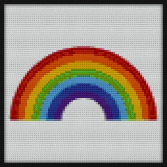 Rainbow Bricks Art | Compatible with LEGO-style bricks | Pixel Brick Art