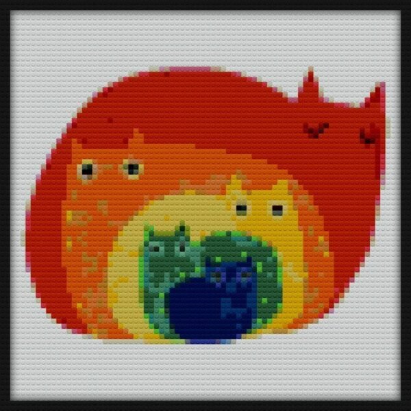 Rainbow Cats Bricks Art