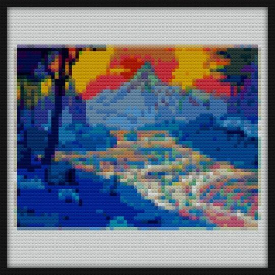 River Bricks Art | Compatible with LEGO-style bricks | Pixel Brick Art