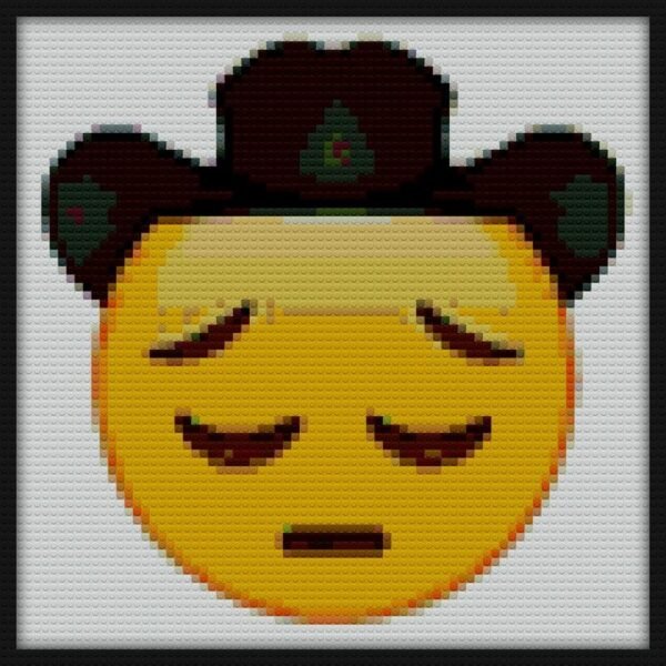 Sad Cowboy Emoji Bricks Art