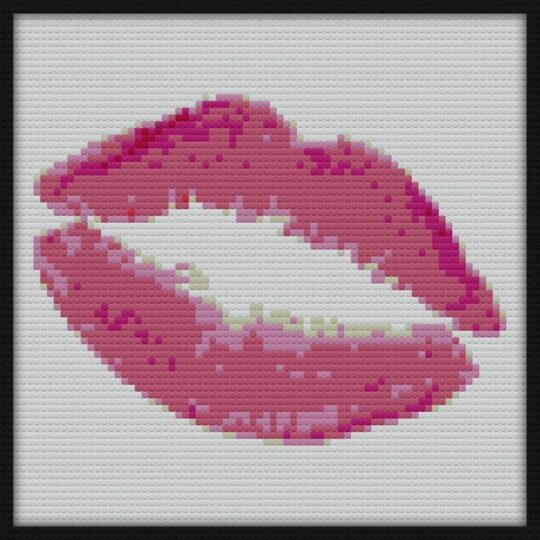 Sassy Lips Bricks Art | Compatible with LEGO-style bricks | Pixel Brick Art